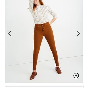 Madewell Midrise Skinny Burnt Sienna Jeans